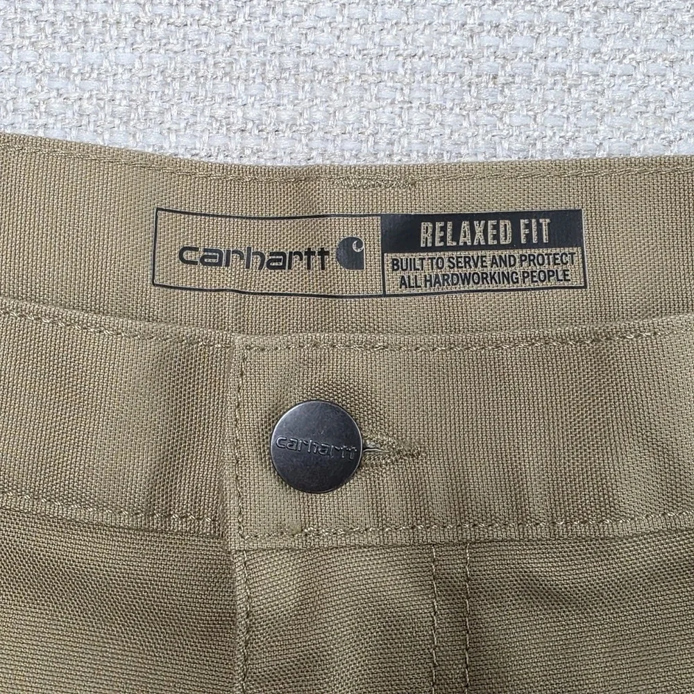 Carhartt Relaxed Fit Rugged Flex BN3109-M Canvas Work Pants Size 44x32 Tan NWOT‎